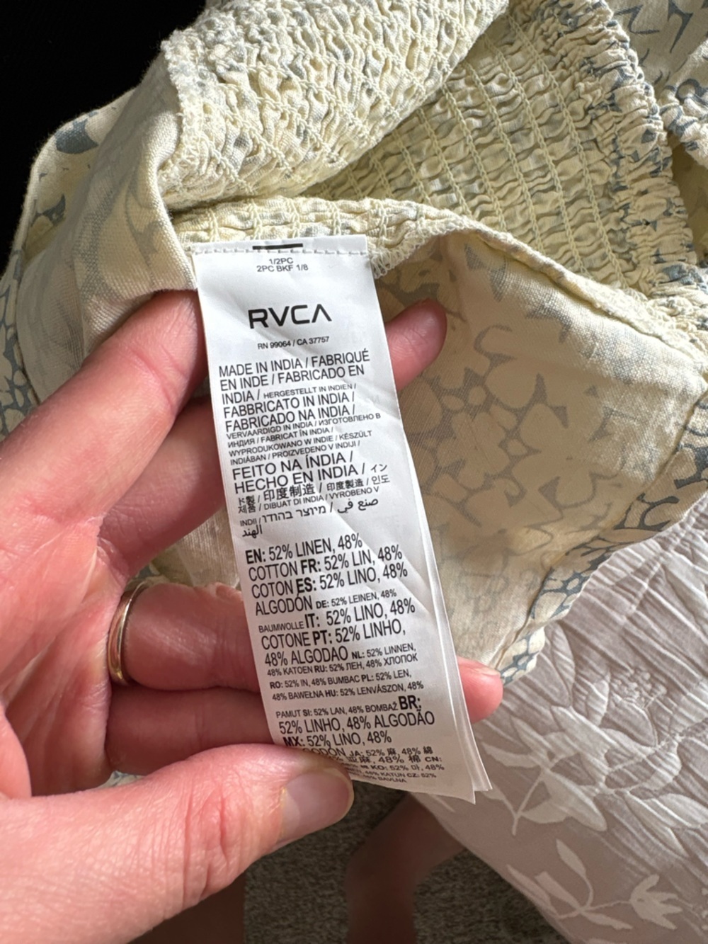 RVCA Pale Yellow Floral Tie-Front Mini Dress - Picture 11 of 11